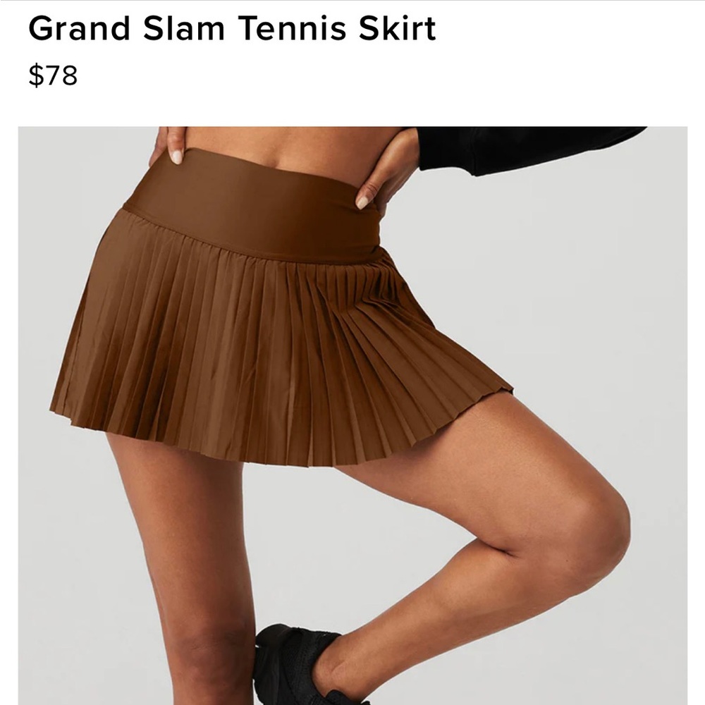 Alo grand slam tennis skirt cinnamon brown